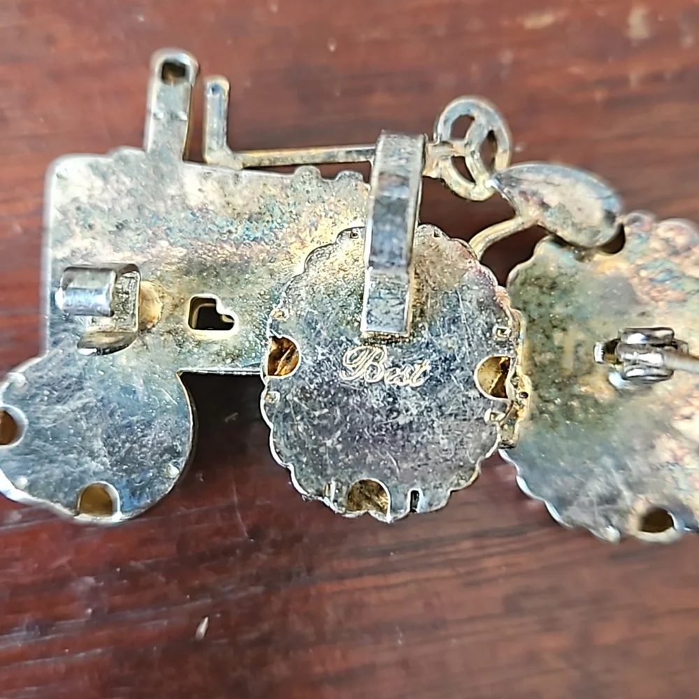 Vintage Best Signed Tractor Brooch or Pendant